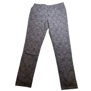 Ruff Hewn Womens Grey Damask Print Straight Leg Denim Pants Size 10 RN89828 Y2K